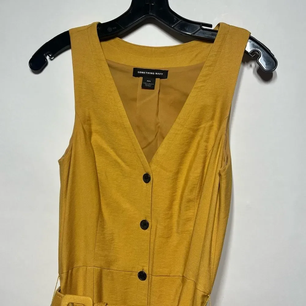Something Navy Sleeveless Button-Up Midi Dress XXS NWOT - Picture 9 of 16